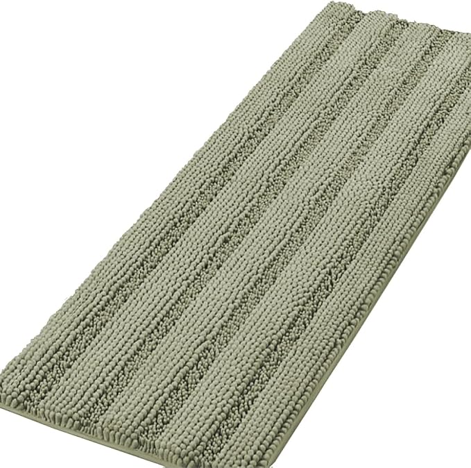 H.VERSAILTEX Bath Rugs for Bathroom Non Slip Bath Mats Thick Chenille Striped by HVERSAILTEX