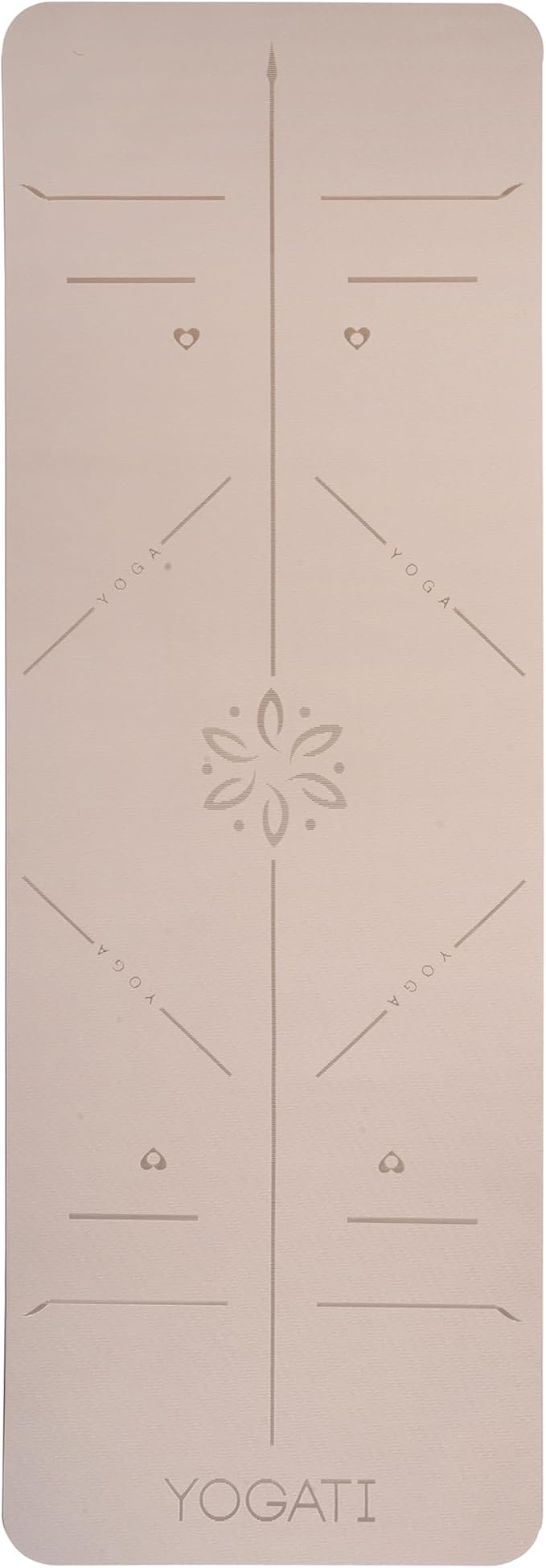 YOGATI® Yoga Mat with Strap with Alignment Lines. Home Workout Mat - Image 3