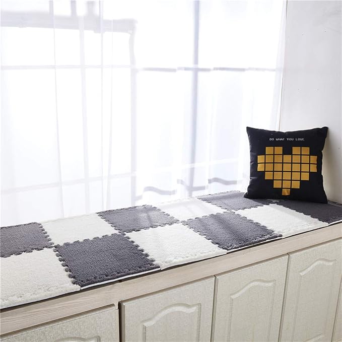 Smabee Interlocking Carpet Shaggy Soft EVA Foam Mats Fluffy Area Rugs - Image 8