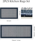 PADOOR Non Slip Kitchen Rugs Sets of 2 - Image 2
