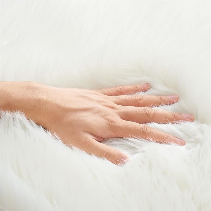EasyJoy Ultra Soft Fluffy Shaggy Area Rug Faux Fur Rug Chair Cover Seat Pad - Image 7