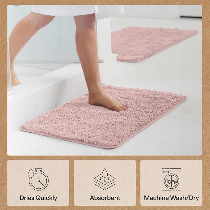 GORILLA GRIP Bath Rug Mat 30x20, Thick Soft Absorbent Chenille, Quick Dry - Image 7