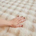 Creamy White Rabbit Plush Rug 2'x3', Fluffy Faux Fur Shaggy Area Rug - Image 6