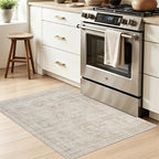 Machine Washable Area Rugs 2x3: Vintage Boho Neutral Washable Rug Indoor Soft - Image 3