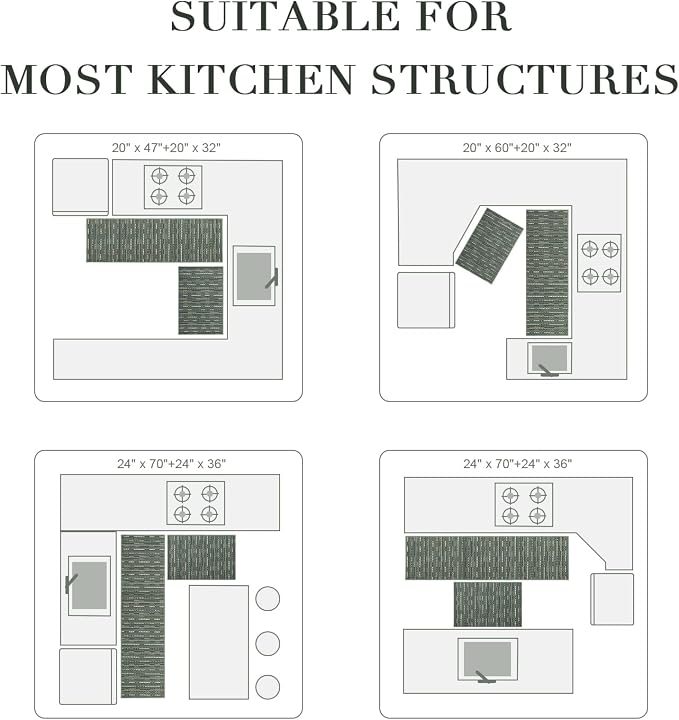 Kitchen Rugs Sets of 2-Non Slip Kitchen Mats - Image 5