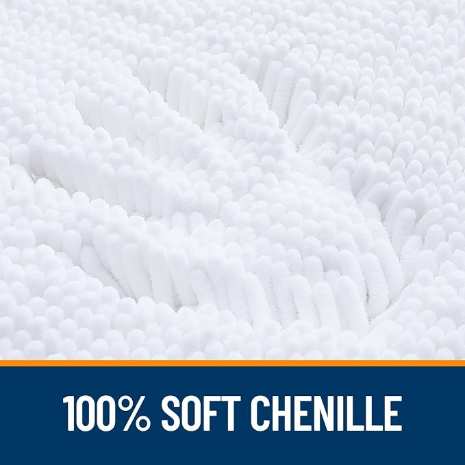 OLANLY Toilet Rugs U-Shaped 24x24, Extra Soft Absorbent Chenille Contour - Image 3