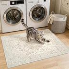Machine Washable Area Rugs 2x3: Vintage Boho Neutral Washable Rug Indoor Soft - Image 2