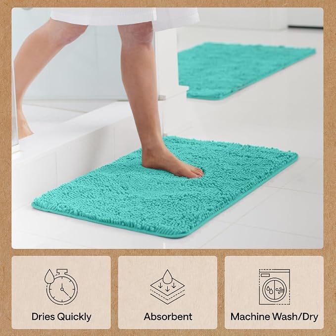 GORILLA GRIP Bath Rug Mat 36x24, Soft Absorbent Chenille, Quick Dry Microfiber - Image 7