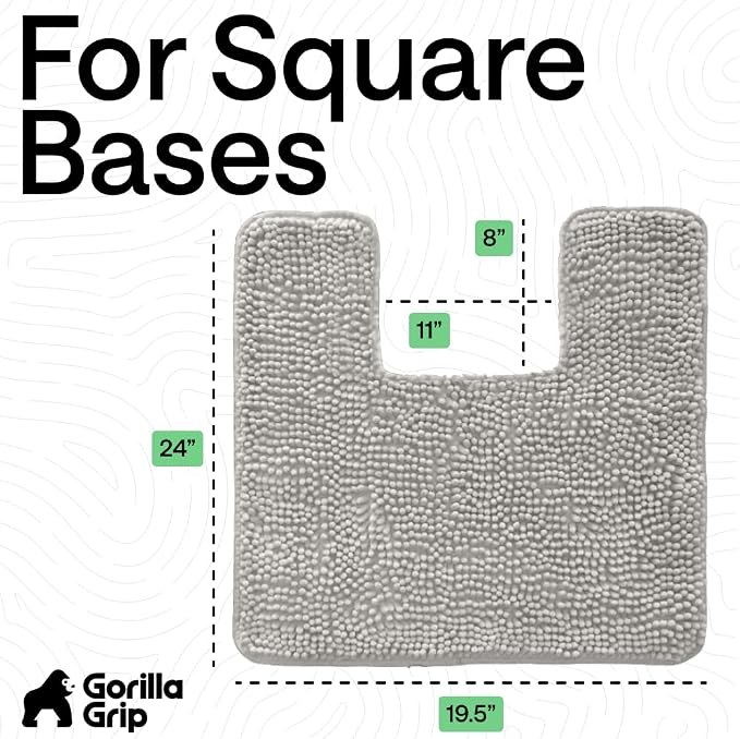 GORILLA GRIP Plush Absorbent Shaggy Chenille Bath Rug Mat - Image 2