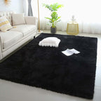 KICHOWUA 6x9 Black Fluffy Shag Rug by KICHOWUA