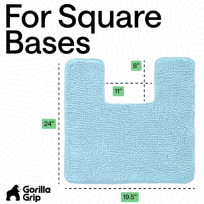 GORILLA GRIP Plush Absorbent Shaggy Chenille Bath Rug Mat - Image 2