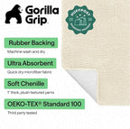 GORILLA GRIP Bath Rug Mat 48x24, Soft Absorbent Chenille, Quick Dry Microfiber - Image 2