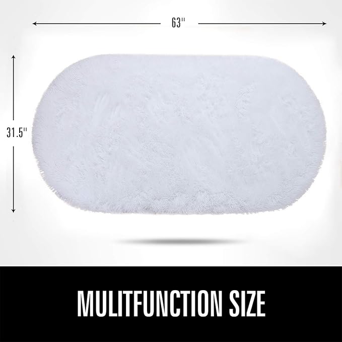 LOCHAS Bedroom Rug 2.6' x 5.3', Soft Oval Throw Rugs Carpet - Image 2