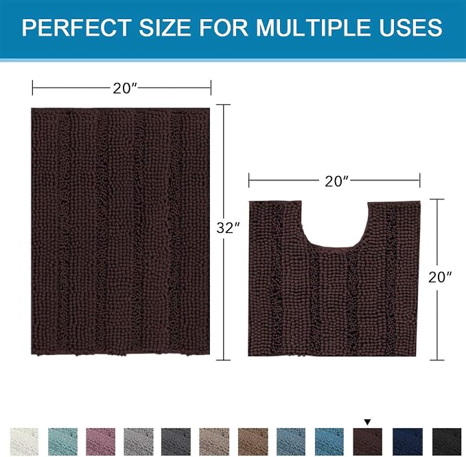 Bathroom Rugs Bath Rug Set 2 Piece Bathroom Contour Rug Toilet Mat Sets Non - Image 2