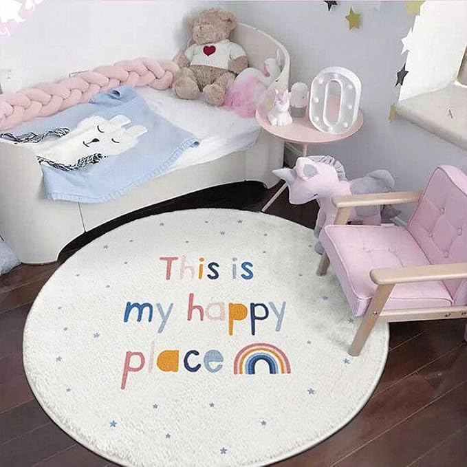 Poowe Round Kids Playroom Rug by Poowe