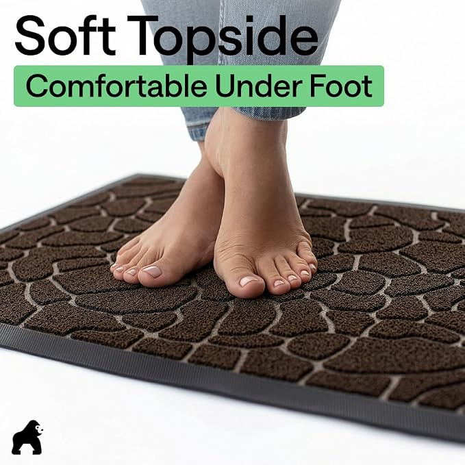 GORILLA GRIP 100% Waterproof All-Season WeatherMAX Doormat, US Designed Natural - Image 9