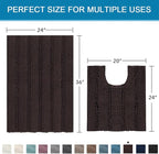 H.VERSAILTEX Bathroom Rugs Bath Rug Set 2 Piece Bathroom Contour Rug Toilet Mat - Image 2