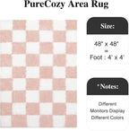 PureCozy Checkered 4x4 Round Rug - Image 2
