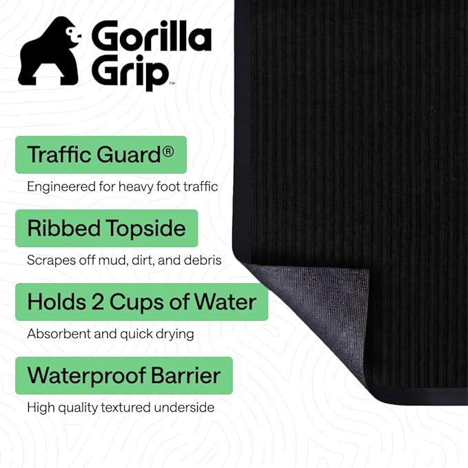 GORILLA GRIP Waterproof Traffic Guard Door Mat, 2 Pack Heavy Duty Entryway Mats - Image 2