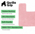 GORILLA GRIP Plush Absorbent Shaggy Chenille Bath Rug Mat - Image 3