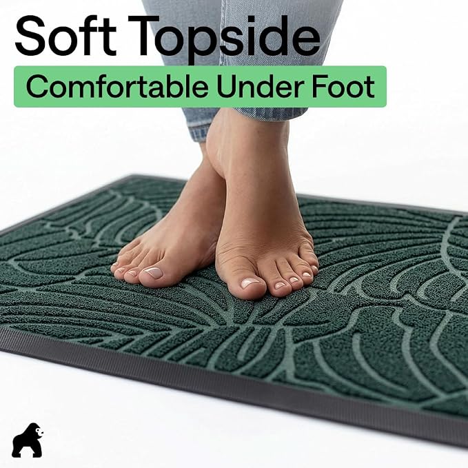 GORILLA GRIP 100% Waterproof All-Season WeatherMAX Doormat, US Designed Natural - Image 9