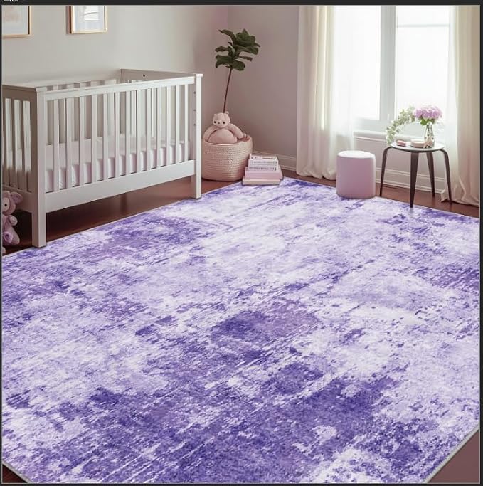 RELEANY Washable Area Rugs 6'x8' Non-Slip Modern Abstract Soft - Image 8