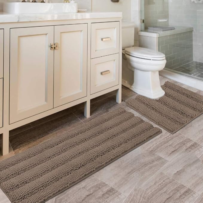 H.VERSAILTEX Bathroom Rugs Bath Rug Set 2 Piece Bathroom Contour Rug Toilet Mat by HVERSAILTEX
