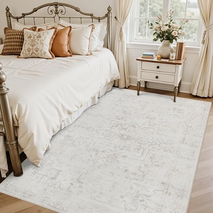 6x9 Area Rugs for Living Room: Vintage Boho Neutral Washable Rug Indoor Soft - Image 2