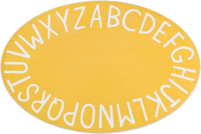Topotdor Oval Kids Play Rug Alphabet Nursery Area Rug Extra Large Soft Crawling - Image 3