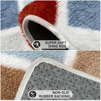 PureCozy 6x9 Checkered Rug for Living Room Rainbow Modern Soft Area Rug Fluffy - Image 6