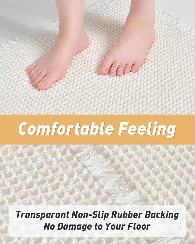 AMOAMI Waffle Runner Rug Super Absorbent Non Slip Bath Mats - Image 4