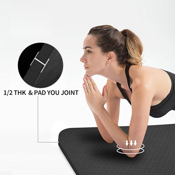 Hatha Yoga Large TPE Yoga Mat 6'x4'x1/2" Extra Thick Non-Slip Exercise Mat - Image 7