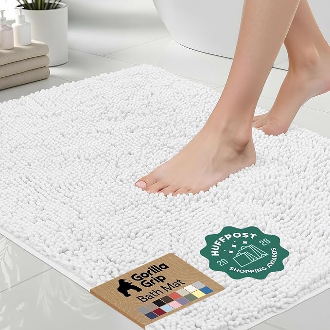 GORILLA GRIP Bath Rug Mat 44x26, Thick Soft Absorbent Chenille, Quick Dry by Unknown