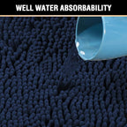 H.VERSAILTEX Navy Bath Mat for Bathroom, Microfiber Bath Rugs Chenille Floor - Image 5