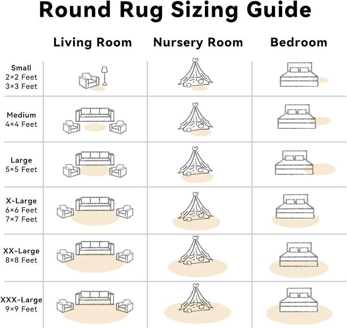 OLANLY Cream Round Rugs for Bedroom - Image 8