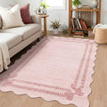 Latte&Fog Pink Scalloped Bow Area Rug by LatteFog