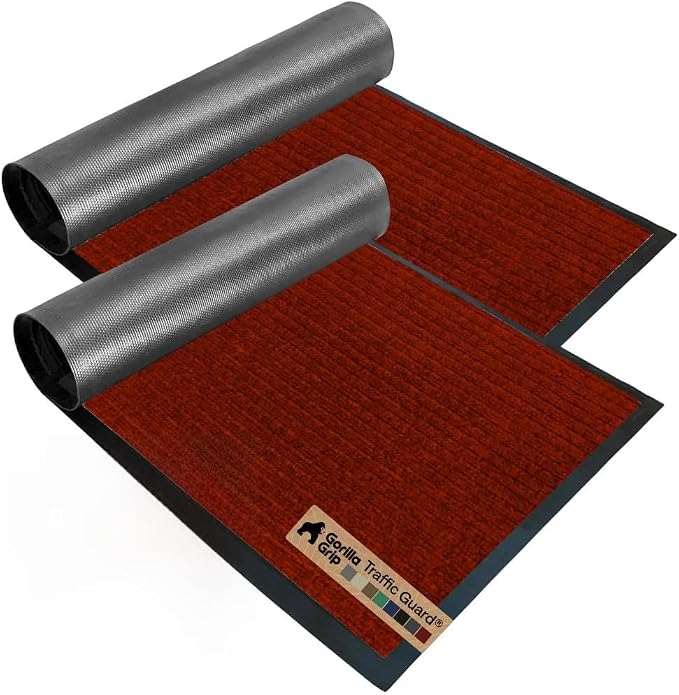 GORILLA GRIP Waterproof Traffic Guard Door Mat, 2 Pack Heavy Duty Entryway Mats by Unknown
