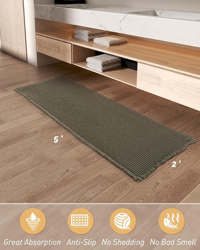 Upgraded Christmas Waffle Runner Rug Super Absorbent Non Slip Bath Mats - Image 6