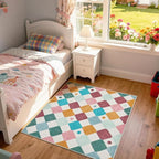 jinchan Macy Area Rug for Kids Room 4'x4' Square Rug Modern Colorful Nursery - Image 7