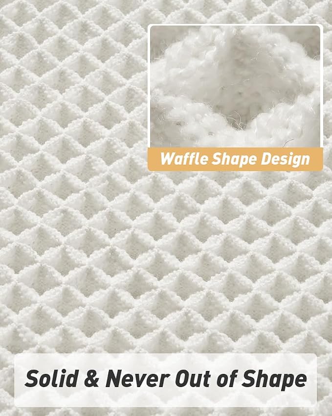 Upgraded Waffle Bath Mat Set of 2, Super Absorbent Non Slip Bath Mats - Image 5