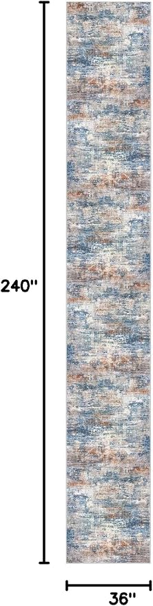IOHOUZE Abstract Runner Rug 3x20 Ft Extra Long Washable Runners - Image 2