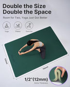 YOTTOY Large Yoga Mat, Extra Wide TPE Exercise Mat, Non-Slip Workout Mat - Image 2