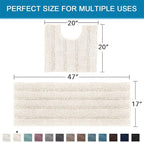 H.VERSAILTEX Bathroom Rugs Bath Rug Set 2 Piece Bathroom Contour Rug Toilet Mat - Image 2