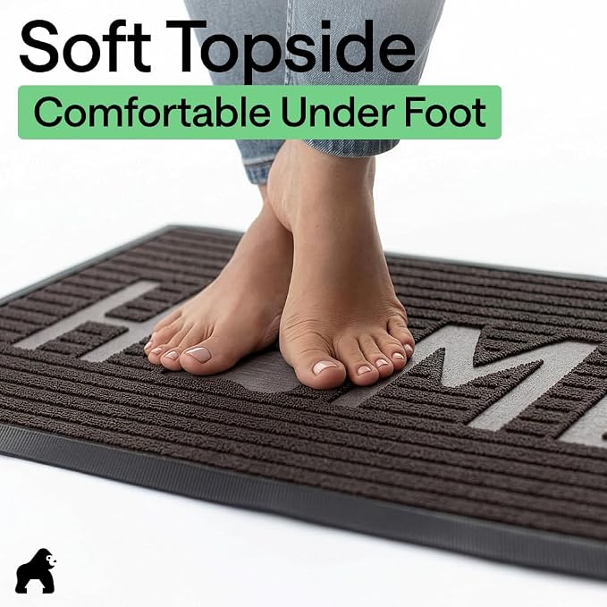 GORILLA GRIP 100% Waterproof All-Season WeatherMAX Doormat 35x23, US Designed - Image 8
