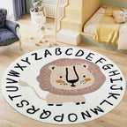 Poowe Cute Lion ABC Kids Play Mat Baby Nursery Rug Round Educational Alphabet - Image 9