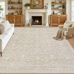 10x14 Area Rug for Living Room: Vintage Boho Neutral Washable Rug Indoor Soft - Image 8