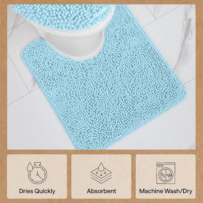 GORILLA GRIP Plush Absorbent Shaggy Chenille Bath Rug Mat - Image 7