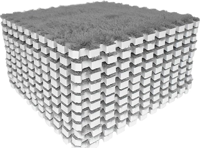 smabee Interlocking Carpet Shaggy Soft EVA Foam Mats Fluffy Area Rugs - Image 2