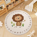 Poowe Lion Soft Plush Round Rug - Image 3
