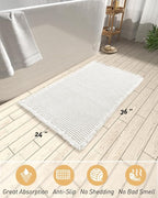 AMOAMI Upgraded Waffle Bath Mat, Super Absorbent Non Slip Bath Mats - Image 2